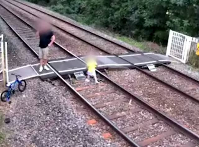 CCTV footage released by Network Rail capturing some of the reckless behaviour at a popular level crossing.  