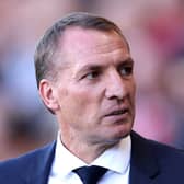  Brendan Rodgers, manager of Leicester City, looks on during the Premier League match (Photo by Warren Little/Getty Images)