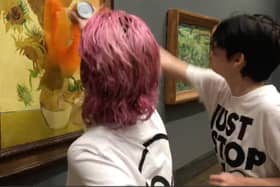 Protestors threw soup over Van Gogh’s Sunflowers. Photo: Just Stop Oil