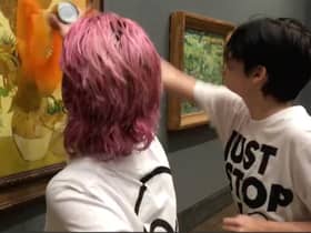 Protestors threw soup over Van Gogh’s Sunflowers. Photo: Just Stop Oil