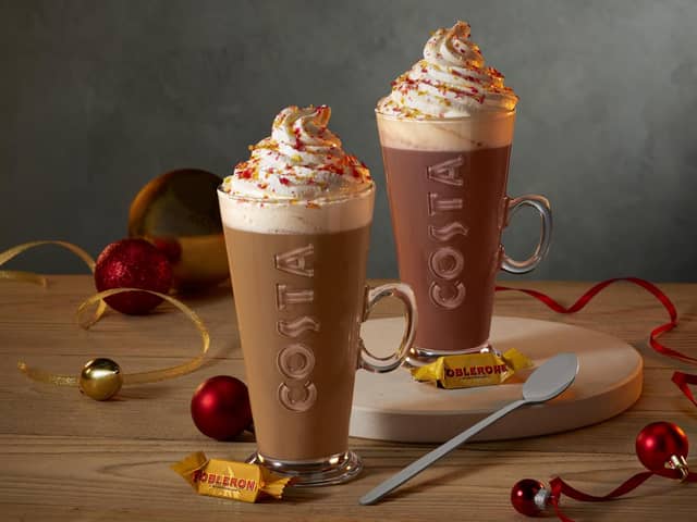 Costa’s new Latte and Hot Chocolate flavours are served with a Toblerone tiny bar