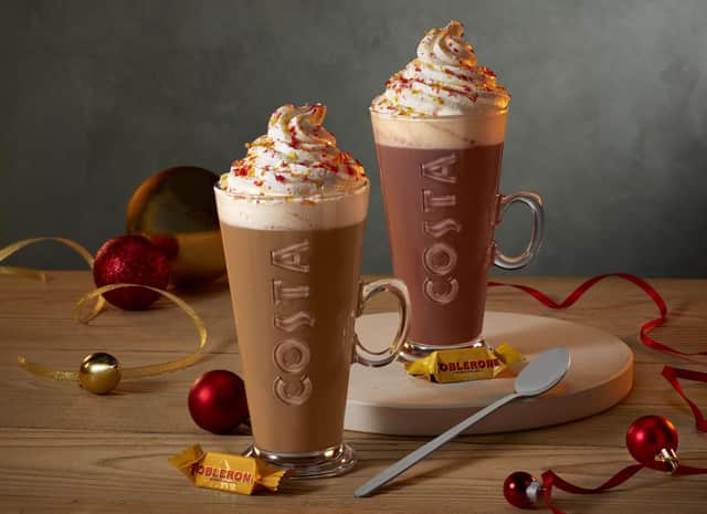 Costa’s new Latte and Hot Chocolate flavours are served with a Toblerone tiny bar
