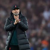  Juergen Klopp, Manager of Liverpool applauds the fans following the Premier League match  (Photo by Laurence Griffiths/Getty Images)