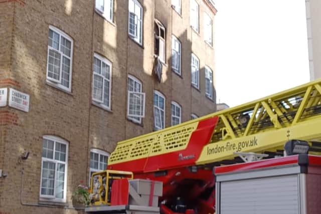 The London Fire Brigade (LFB) was called to the fire on Great Peter Street in Westminster. Credit: LFB