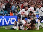 England celebrate reaching Euros final in 2021