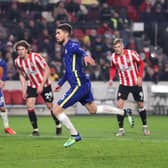 orginho of Chelsea scores his sides second goal from the penalty spot during the Carabao Cup Quarter Final match between Brentford and Chelsea