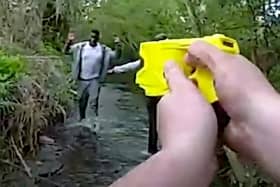 Armed criminal has been jailed after an off-duty officer jumped into a river  to chase and catch him
