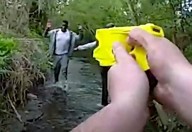 Armed criminal has been jailed after an off-duty officer jumped into a river to chase and catch him