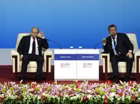 Russia’s President Vladimir Putin with Oleg Deripaska 