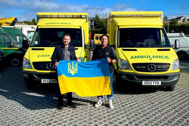 Mykhailo Kharkovoi delivers ambulances from the UK to Ukraine