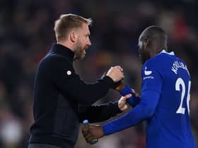 Graham Potter embraces Kalidou Koulibaly of Chelsea after their sides draw during the Premier League match (Photo by Justin Setterfield/Getty Images)