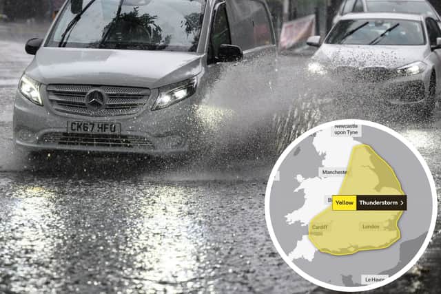 The Met Office has put in place two weather warning for thunderstorms