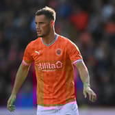 Jerry Yates of Blackpool during the Sky Bet Championship between Blackpool and Norwich City at Bloomfield Road on October 01, 2022 