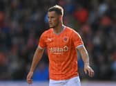 Jerry Yates of Blackpool during the Sky Bet Championship between Blackpool and Norwich City at Bloomfield Road on October 01, 2022 