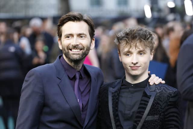 David Tennant (L) and his son Ty Tennant (R) pose on the red carpet in 2019 (Pic: AFP via Getty Images)