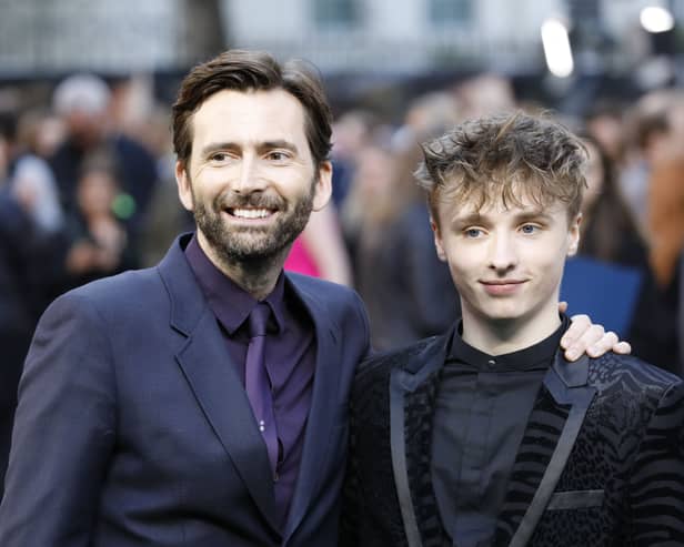 David Tennant (L) and his son Ty Tennant (R) pose on the red carpet in 2019 (Pic: AFP via Getty Images)