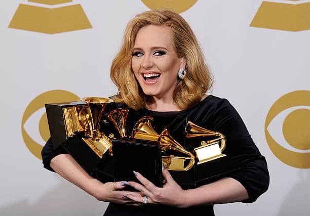 Adele has won multiple awards including Grammy's as pictured (Pic:Getty)