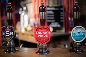 Beer taps in the shop at Fuller Smith & Turner’s in Chiswick. Photo: Getty