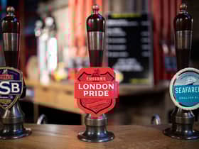 Beer taps in the shop at Fuller Smith & Turner’s in Chiswick. Photo: Getty