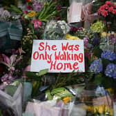 Protests after the death of Sarah Everard. Photo: Getty