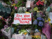 Protests after the death of Sarah Everard. Photo: Getty