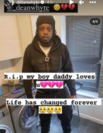 Dillian Whyte’s message about the shooting of his newphew Perm. Credit: DillianWhyte/Instagram