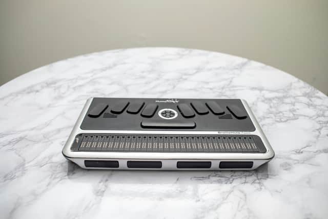 The Braillenote Apex machine that Jessikah Inaba uses to read. Photo: SWNS