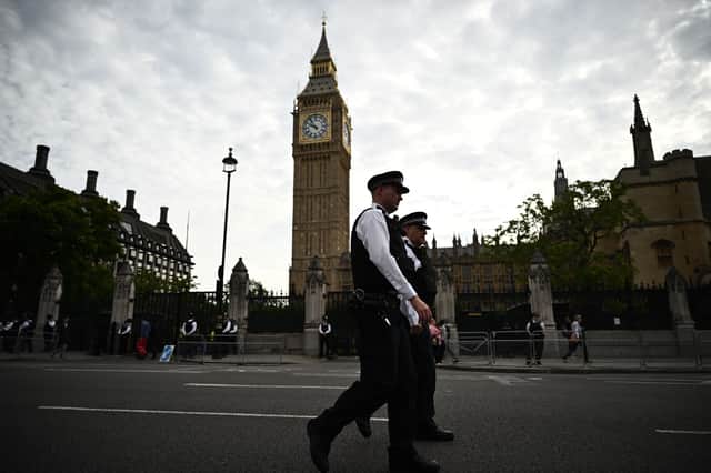 Met Police officers in Westminster, London. Photo: Getty