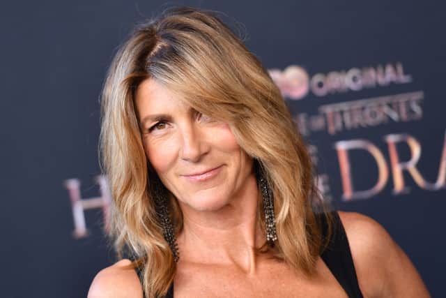 English actress Eve Best attends the World premiere of the HBO original drama series "House of the Dragon" at the Academy Museum of Motion Pictures in Los Angeles, July 27, 2022. (Photo by Chris Delmas / AFP) (Photo by CHRIS DELMAS/AFP via Getty Images)