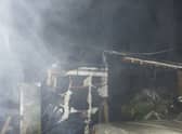  Garage fire on St Crispin’s Close in Southall. Credit: LFB