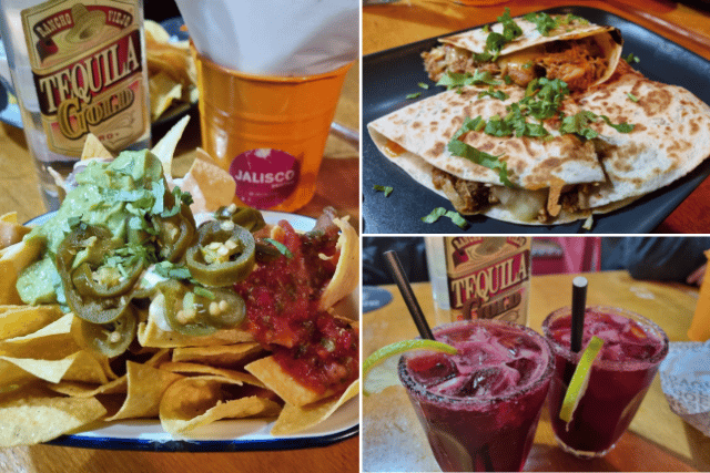 Clockwise from left: nachos, quesadillas, and sorrel margaritas. Photos: LondonWorld