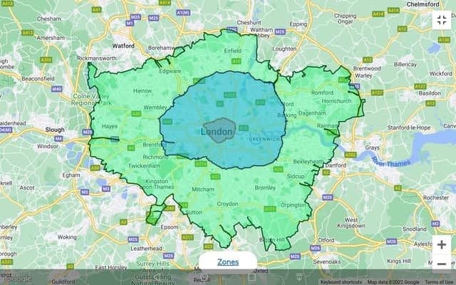 The proposed expanded ULEZ area. Photo: GLA