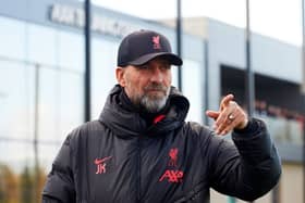  Manager Jurgen Klopp during a training session at AXA Training Centre on November 4, 2022 in Kirkby, England (Photo by Nick Taylor/Liverpool FC/Liverpool FC via Getty Images)