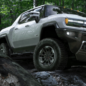 The all-electric Hummer weighs four tonnes and can go from 0-60mph in 3.3 seconds