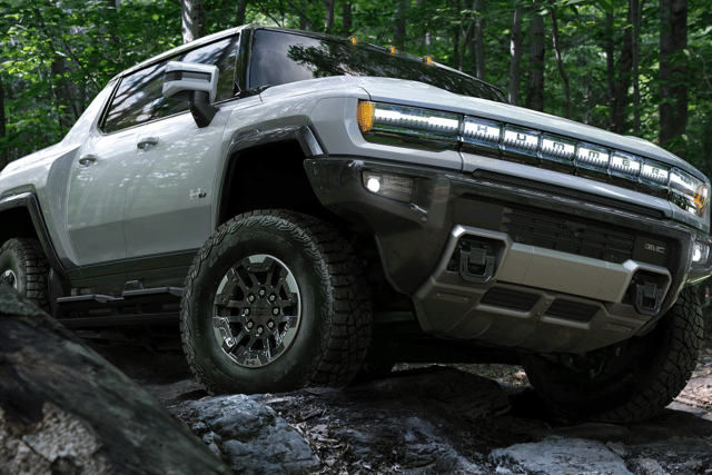 The all-electric Hummer weighs four tonnes and can go from 0-60mph in 3.3 seconds