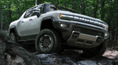 The all-electric Hummer weighs four tonnes and can go from 0-60mph in 3.3 seconds