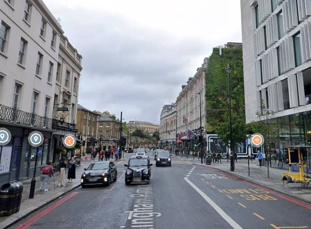 A child has been rushed to hospital after firefighters rescued people from a burning building in central London. Photo: Google Streetview