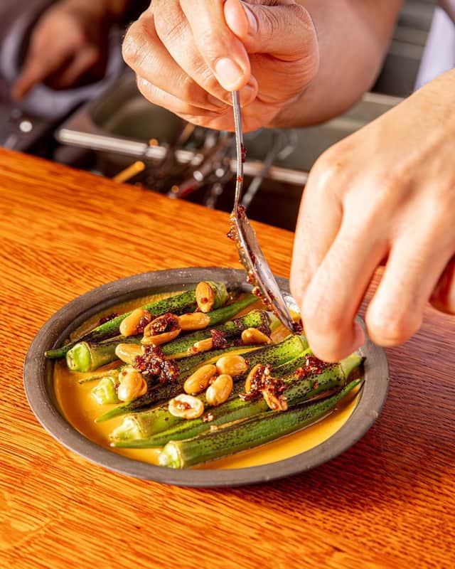 Okra in peanut sauce at Bibi. Credit: Instagram