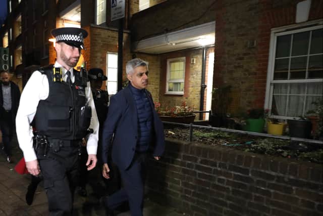 Mayor of London Sadiq Khan with local police officers in Peckham. Photo: City Hall