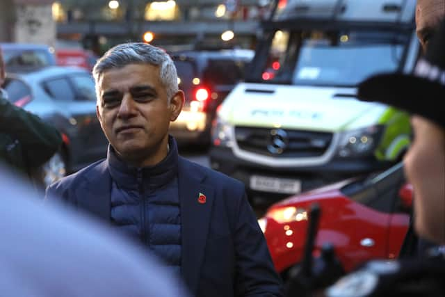 Sadiq Khan, mayor of London with police officers. Photo: City Hall