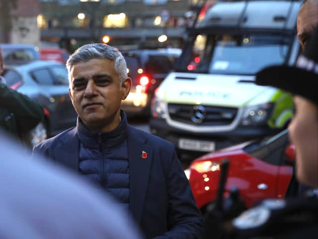 Sadiq Khan, mayor of London with police officers. Photo: City Hall