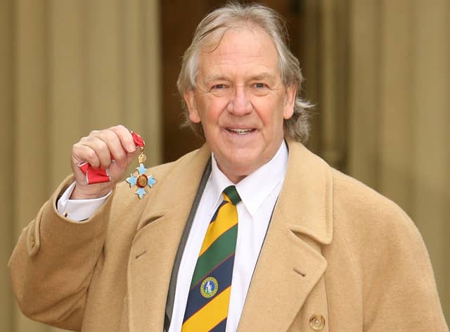 David English, with his CBE medal, awarded by the Princess Royal at an investiture ceremony at Buckingham Palace in 2010 