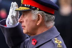 King Charles III attends the Remembrance Sunday ceremony. Photo: Getty