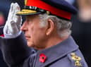 King Charles III attends the Remembrance Sunday ceremony. Photo: Getty