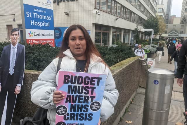 Arathi Mohanlal, a Unite member and critical care nurse at St Thomas’s hospital in Lambeth 