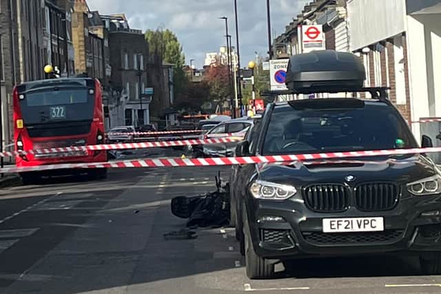 Emergency services on Railton Road, Brixton. Photo: SWNS