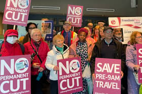 A group of older Londoners handed in a petition to City Hall to reinstate free early morning travel for over 60s. Credit: Age UK London