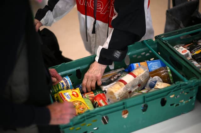 Items inside a foodbank in Hackney. Photo: Getty
