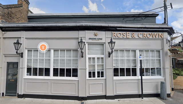 The Greene King Rose and Crown pub in Woodford, Essex