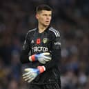 Illan Meslier of Leeds United during the Premier League match between Leeds United and AFC Bournemouth at Elland Road  (Photo by Marc Atkins/Getty Images)
